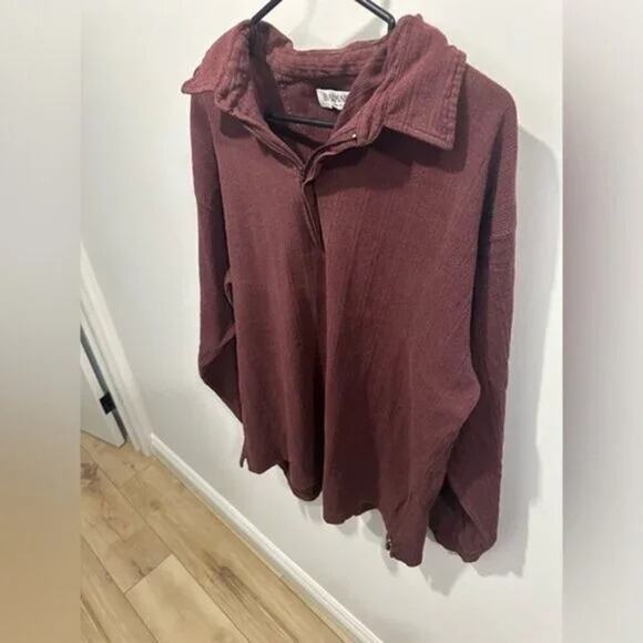Balmain Paris Vintage Quarter Zip Pullover Top Red XL - Picture 2 of 8